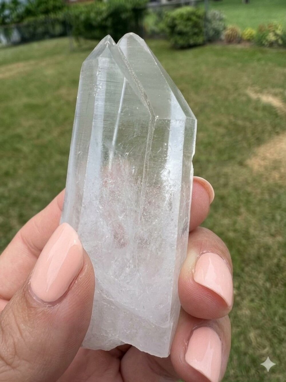Arkansas Clear Quartz Lemurian Seed Crystal Parallel Twin Point Formation 1.7 oz